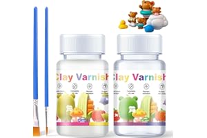 Ganbaro Air Dry Clay Glaze, Clear Varnish for Air Dry Clay Pottery, High Gloss Clay Varnish for Artists, Hobby Painters DIY Create Perfect for Brighten up Pottery and Acrylic Paint