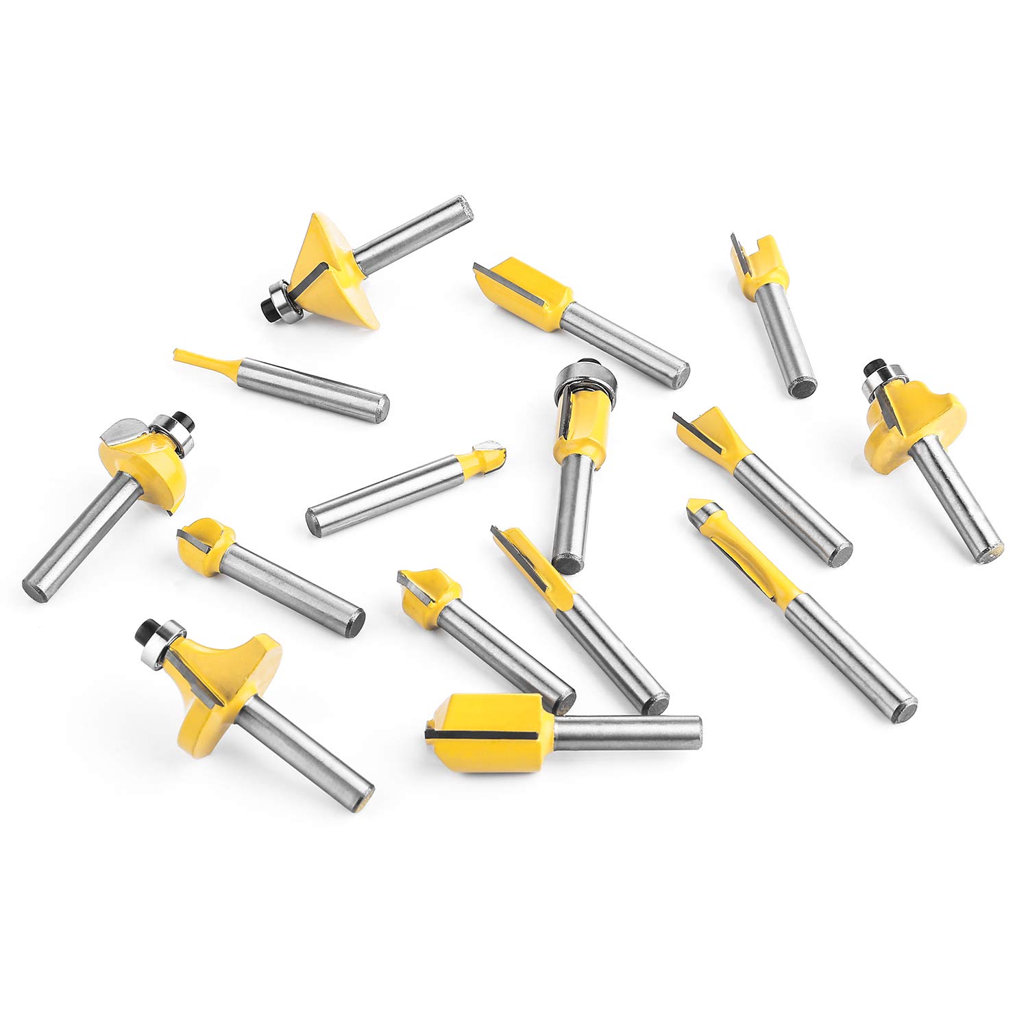 KOWOOD Router Bits Set of 15 Pieces 1/4 Inch Woodwork Tools for Beginners: Industrial & Scientific