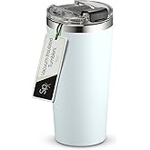 SIPX™ 16 oz Insulated Coffee Tumbler with Leakproof Lid – Stainless Steel, Vacuum Insulated – Keeps Drinks Hot or Cold for Hours – Cupholder Friendly Travel Mug – Blue