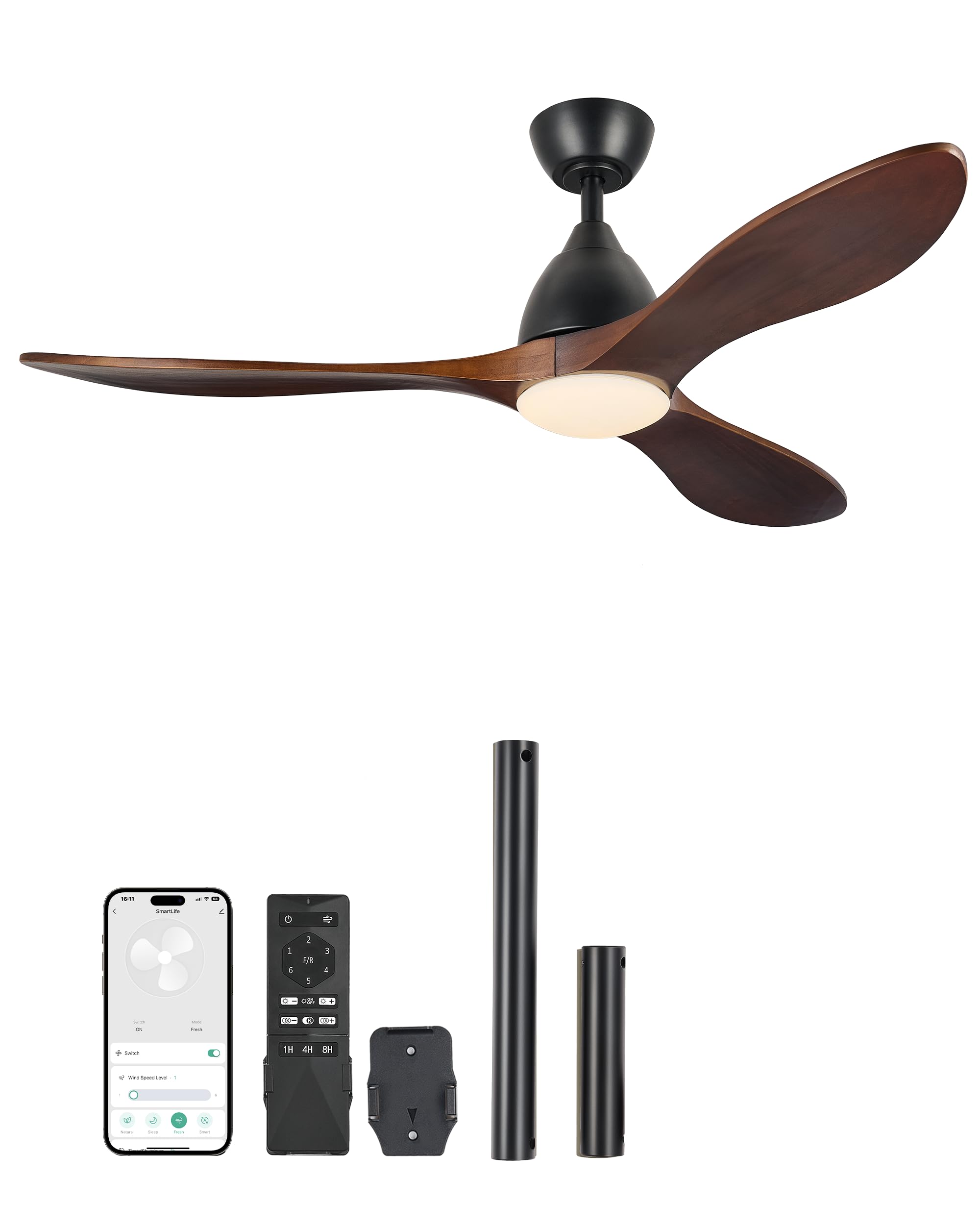 VONLUCE Ceiling Fans with Lights, 52 inch Smart Ceiling Fan with Remote ...