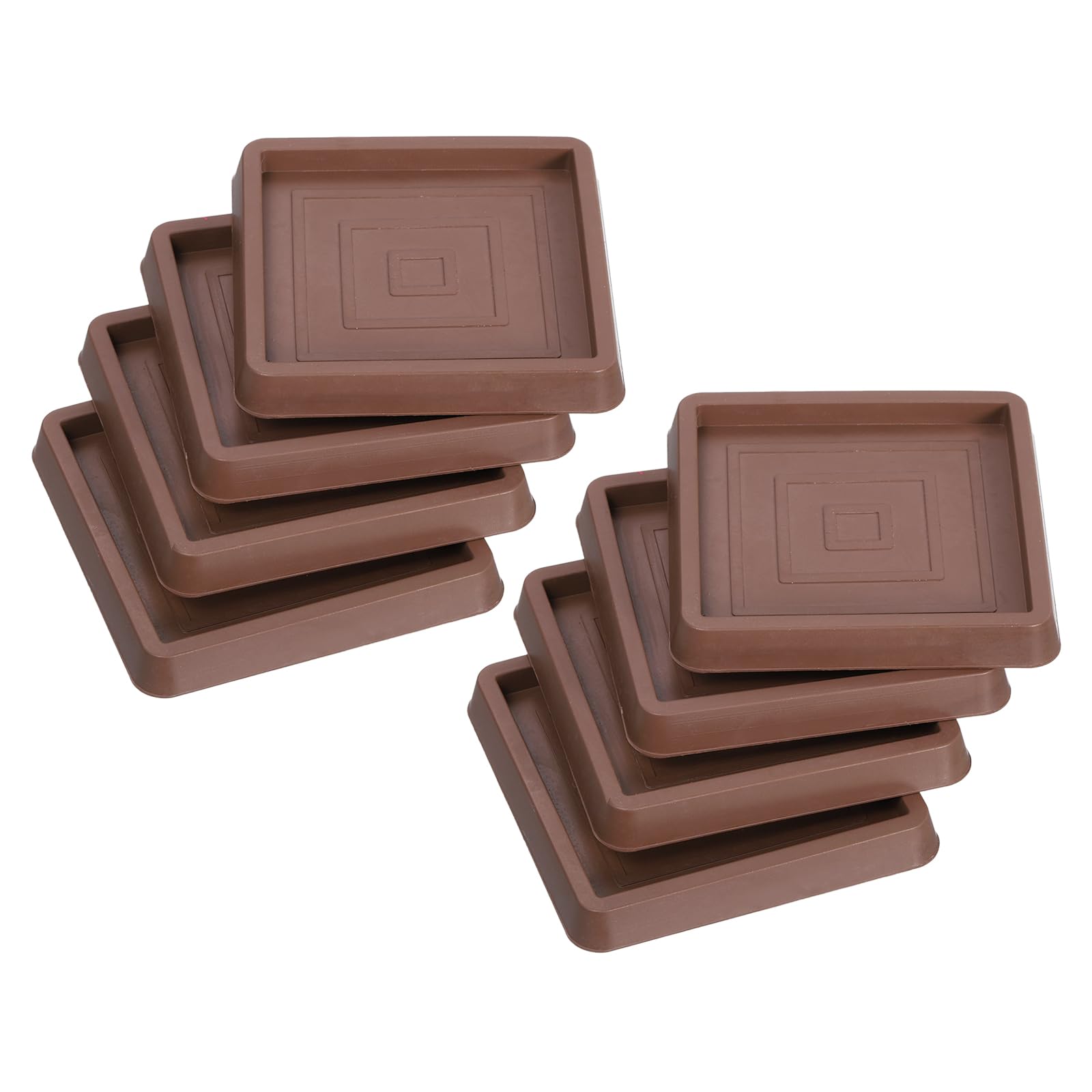 uxcell Chair Leg Floor Protectors, 8Pcs 2.5" - Rubber Square Non-Slip Furniture Pads, Anti-Slip Furniture Pad for Hardwood Floors, Couch, Bed Stopper (Brown)