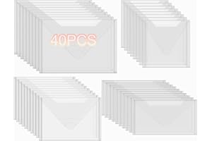 40 Pieces Stamp & Die Storage Pockets 48 Label Stickers 4 Sizes Scrapbooking Die Cuts Storage for Card Making DIY Scrapbookin