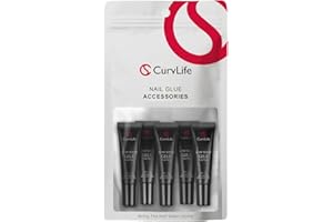 CurvLife Nail Tips Semi Solid Nail Glue 2g (5pcs) - Super Strong, Soft Glue Gel Quick Drying Adhesive for Press On Nails, No UV Light Needed
