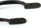 White Hinge 2x Black Cast Iron 6 inch 150mm Door Gate Pull Handles view 5