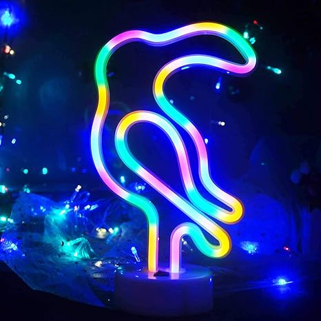 Xiyunte Papagei Nacht Licht Bunter Neonlichter Zeichen Batterie Oder Usb Betrieben Bunter Led Lampe Neon Lichter Wanddekoration Fur Schlafzimmer Wohnzimmer Weihnachten Party Amazon De Beleuchtung