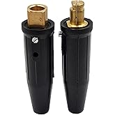 MapleWeld Lenco Style LC40 Welding Cable Connector Set, Male and Female, Heavy Duty Brass, Compatible with AWG 1 Thru 4/0 Cab