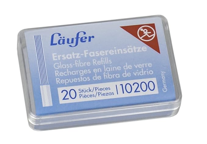 Läufer 10200 Ersatzfasereinsätze für Läufer Glasfaserradierstift, 20 Ersatzpinsel für Glasradierer