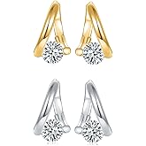Halolux Lymphvity Germanium Earrings for Women Atheniz Lymphatic Drainage Earrings Gold Silver Cubic Zirconia Hoop Earrings Trendy Jewelry for Women