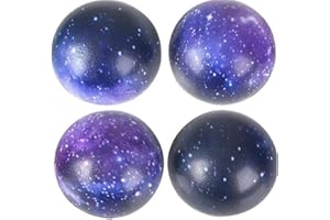 Zugar Land Galaxy Foam Stress Relief 2" Balls (4 Pack) Squeeze Relaxable Stress Relief for Kids and Adults Calming Figdet Toy Autism ADHD Fun Soft Toys for Party Favors (4 Balls)
