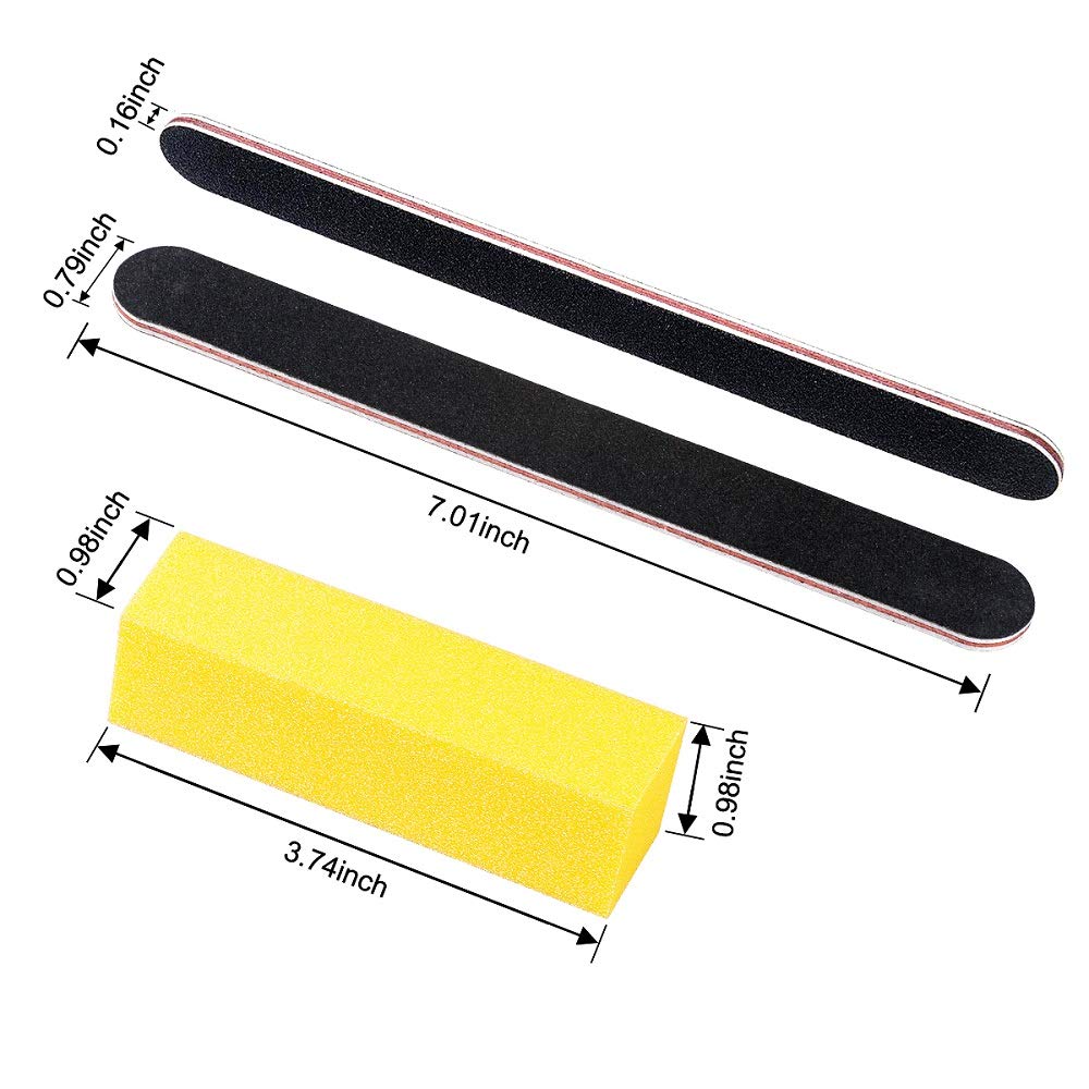 14Pcs Nail Files and Buffers Set Professional, Rough Emery Boards for Nails 100/180 Grit, Nail Buffer Block Kit for Natural Nails Last Long, Nail filer Buffing for Home Salon Use : Beauty