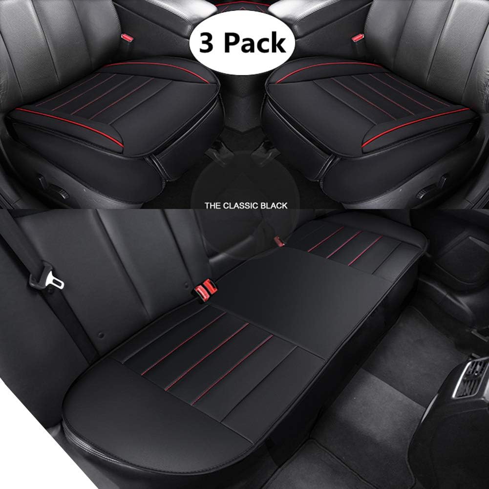 Cagoo 車用 シートカバー セットカバー 座布団 シートクッション 座席シート カー用品 カーシート 滑り止め 脱とても簡単 汎用 3枚組 前座席用2枚 後部座席用1枚 車 バイク 車 バイク Amazon