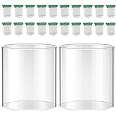 GXFCCYXT 20-Pack String Tie Lantern Mantles with 2 Pcs Lantern Globe Replacement Glass, Glass Globe Compatible with Coleman Fueled Lanterns, Replacement Suitable for Outdoor Camping Lantern