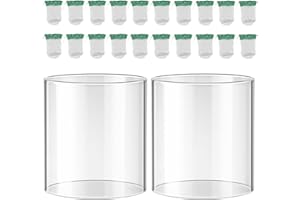 GXFCCYXT 20-Pack String Tie Lantern Mantles with 2 Pcs Lantern Globe Replacement Glass, Glass Globe Compatible with Coleman Fueled Lanterns, Replacement Suitable for Outdoor Camping Lantern