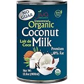 Organic Coconut Milk 13.5 Oz (Pack Of 12) Premium - Unsweetened, Full 18% Fat, Vegan, Paleo, No Guar Gum, Bpa Free, Keto Frie