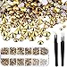 TecUnite 1728 Pieces Crystals Nail Art Rhinestones Round Beads Flatback Glass Charms Gems Stones and 2 Pieces Tweezers with Storage Organizer Box, SS3 6 10 12 16 20, 288 Pieces Each Size (Bronze)