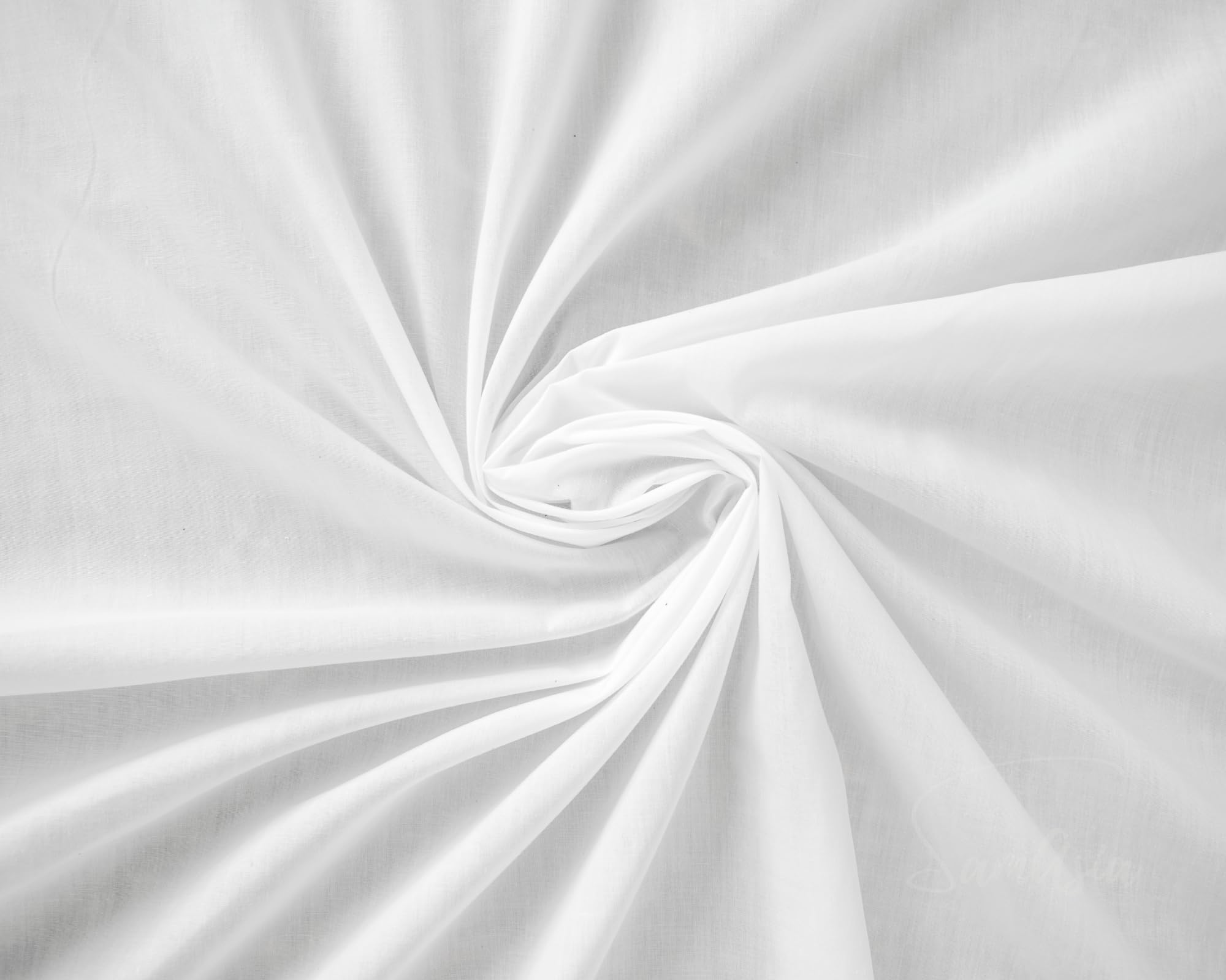 Plain White Polycotton Fabric for Dressmaking, Art & Craft, Sewing, Quilting | 45'' - 115 cm Wide| Precut Length 10m — image 1