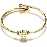 zeqingjw Heart Cremation Bracelet for Ashes Stainless Steel Urn Bangle Bracelet Memorial Keepsake Ash Jewelry for Women Men