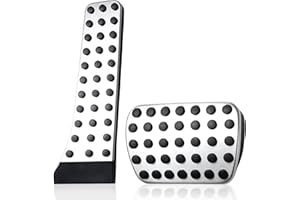 Tongze Gas & Brake Pedal Cover: Brushed Stainless Steel with Rubber Non-Slip Foot Pedals Pads Compatible with 2007-2022 Mercedes-Benz C/E/S/SL/SLK/CLS/CLC/GLE/GLS/GLK X204