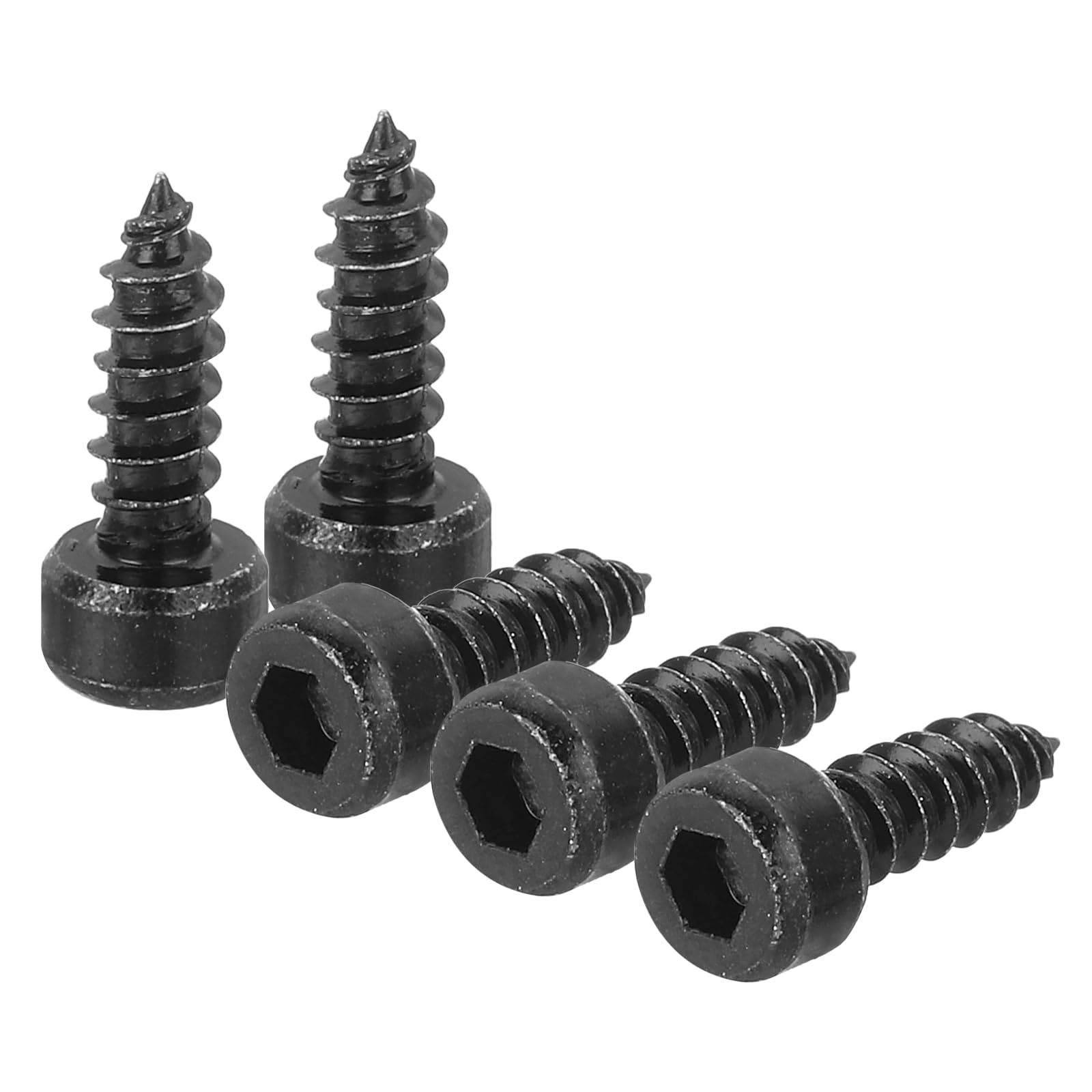 Photo 1 of uxcell M4 Hex Socket Head Cap Self-Tapping Screw, 60Pcs M4x12mm 304 Stainless Steel, Hexagon Socket Head Tapping Screws, Hex Drive, Self Tapping Point - Black