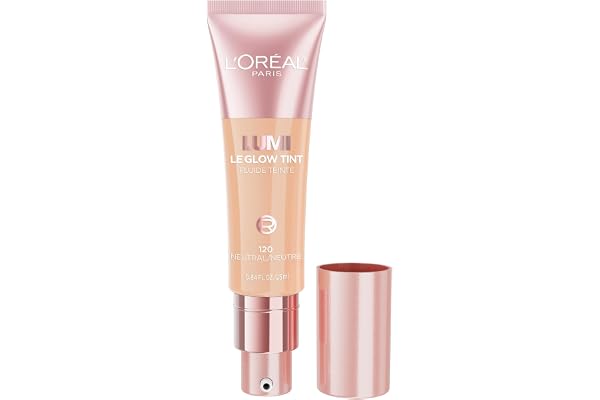 L'Oréal Paris Lumi Le Glow Tint Foundation, Glowy Skin Tint, Lightweight Buildable Coverage, Water-Based Formula, Light Neutr