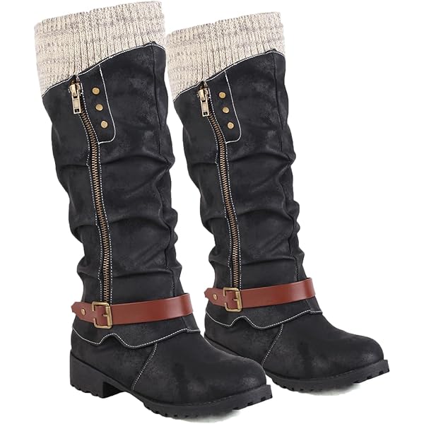 Amazon.com | ZLNMLD Women's Leather Slouchy platform Buckle