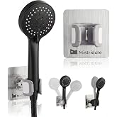 Mistriddle Shower Head Holder, Adjustable 360&deg; Swivel, Anti-Scratch TPU | For Bathroom, RV, Camper &amp; Pet Bathing, No-Drill or Drill Installation, Premium ABS Wall Mount for Handheld Shower (White)