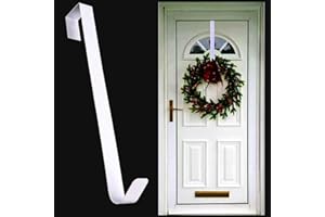 Natipo Christmas Wreath Hanger,Wreath Hanger for Front Door,30 cm(11.8 Inches Length) Metal Wreath Hanger, Door Wreath Hook for Christmas Home Office Wall Wedding Wreaths or Decorations (White)
