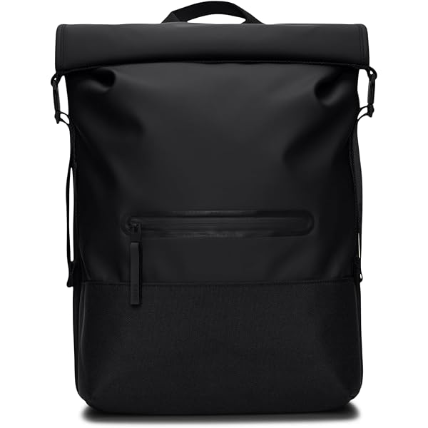 Rains Charcoal Black Backpack Unisex Amazon.com: RAINS Backpack Mini - Black Waterproof Backpack  main image 2