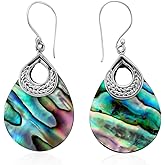 Abalone Shell 925 Sterling Silver Dangle Drop Earrings Jewelry Birthday Christmas Gifts for Women