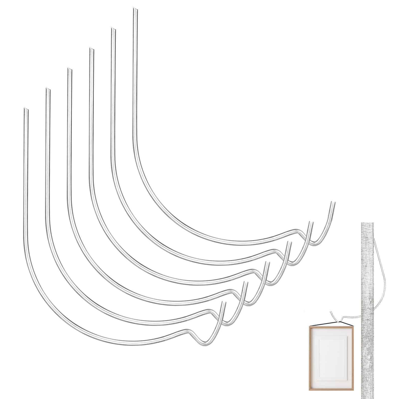 BOXOB 30pcs Super Hook Picture Hanger, Stainless Steel Monkey J Super Hooks for Drywall Wood Plaster Walls, Gorilla Hanging Pictures Mirrors Artworks, for Home Office Decorations