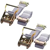 BoxerTool 2 Pack E-Track Ratchet Straps - 2" x 16ft Logistics Straps 4,400 lbs Heavy Duty Tie Down – Cargo Tie Down, E Track Logistic Straps