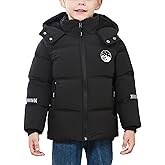 Adigau Boys Winter Parka Coat Fleece Lined Heavyweight Jacket Windproof Hooded Padded Coats Waterproof Jacket 3-12 Years