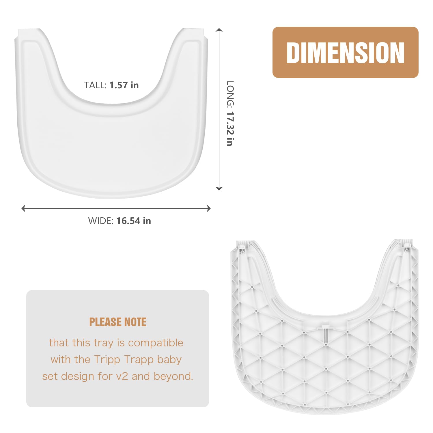 HLVEIN for Stokke Tripp Trapp Tray,White-Smooth Surface Powerful Suction,Easy to Clean,Compatible with Stokke Tripp Trapp Chair(V2 and Beyond),Made with BPA-Free Plastic