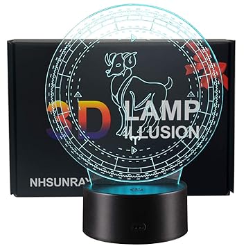 Amazon.com: 3d ilusión lámpara 12 Constelaciones Noche LED ...