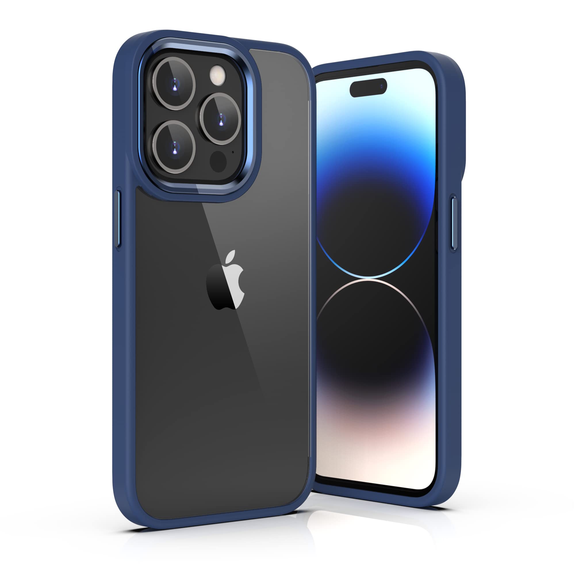 ULAK Compatible with iPhone 14 Pro Max Case Clear with Color Border, Hybrid Shockproof Protective Phone Case, Slim Transparent TPU Bumper Cover for iPhone 14Pro Max 2022 6.7 inch, Blue