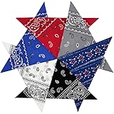 HankieWorld Bandanas 3 pack 6 pack 12 pack 22 inch Cotton Paisley Kerchiefs for Men and Women