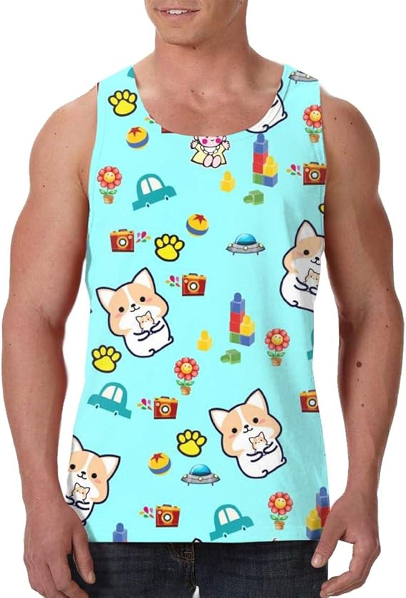 Amazon Co Jp 柴犬ベビー タンクトップ タンクトップ メンズ ノースリーブ ラウンドカラー ポーツ トップtシャツ フィットネストップ Uvカットインナー 服 ファッション小物