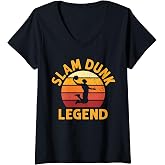 Womens Slam dunk legend, basket player teen, boys, girls, men V-Neck T-Shirt