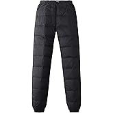 Gihuo Snow Pants Womens Winter Windproof Down Pants Warm Outdoor Ski Pants Padded Loose Ultralight Warm Trousers