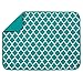 S&T INC. Dish Drying Mat for Kitchen, Absorbent, Reversible XL Microfiber Dish Mat, 18 Inch x 24 Inch, Teal Trellis