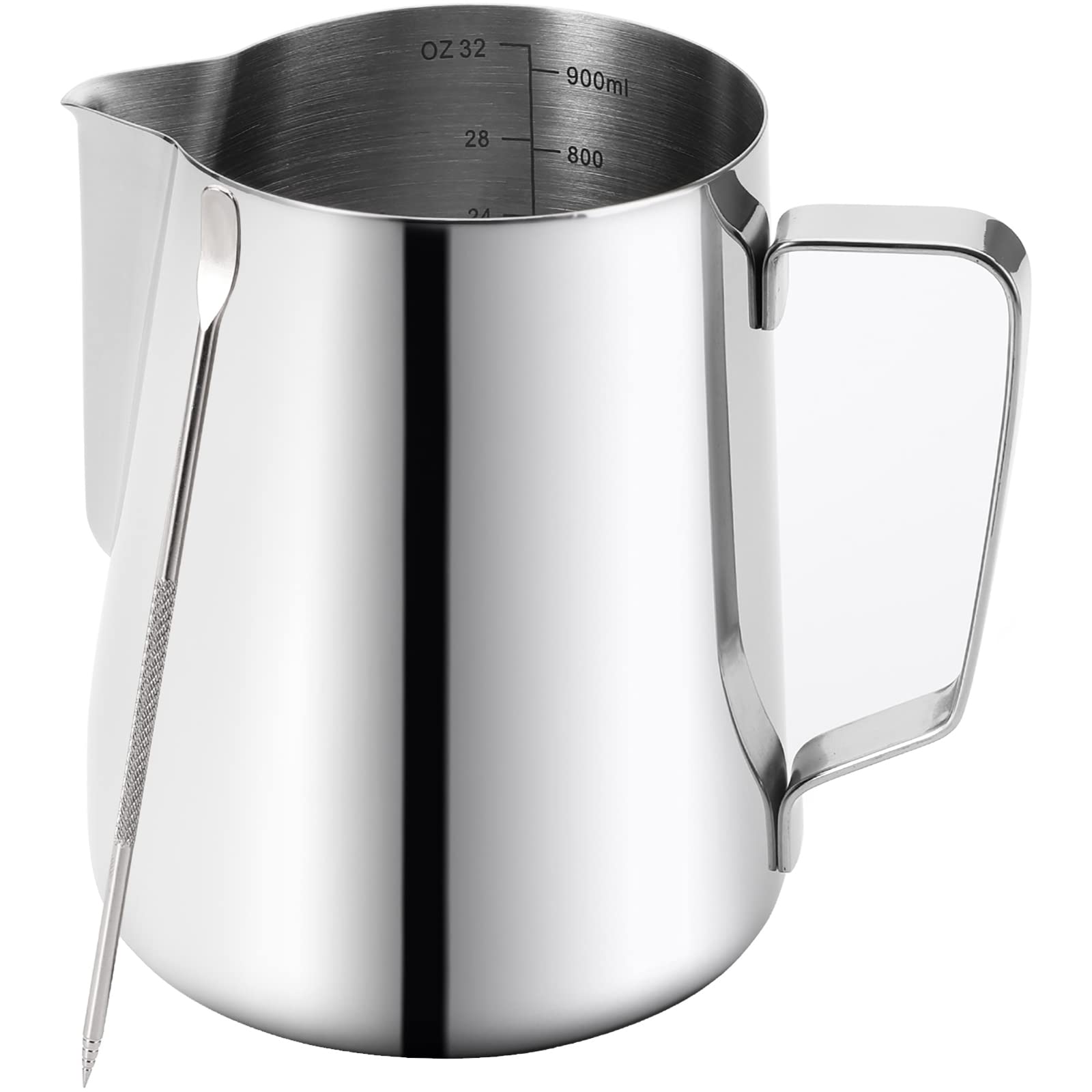 Photo 1 of Nicunom Stainless Steel Milk Frothing Pitcher - 32oz Steaming Pitcher with Decorating Art Pen for Cappuccino, Latte Art, Espresso Machines