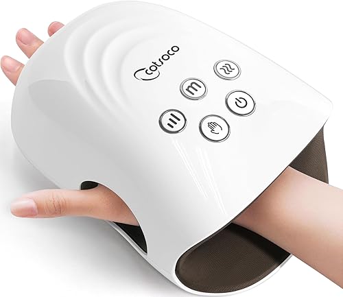 cotsoco Hand Massager - 3Massage Sizes, Cordless Hand Massager with Heat & Compression for Arthritis and Carpal Tunnel, Gift for Men Women Family Friends, Relaxation at Home, Office, Outdoors, White