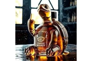 Funny Middle Finger Animal Decanter - Duck, Turtle, Dog Design Whiskey Glass Bottle, 10oz Novelty Bar & Office Decor, Hilario