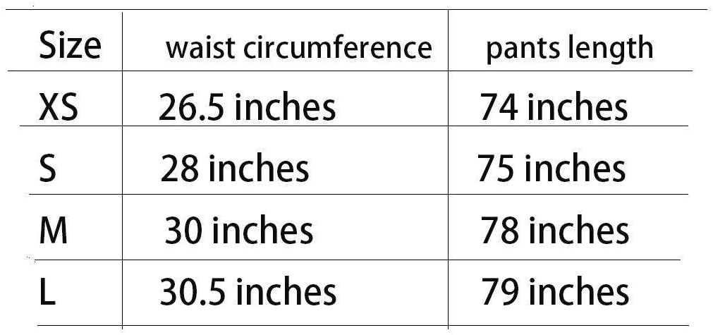 size 5 in inches pants