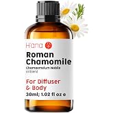 H'ana Roman Chamomile Essential Oil for Skin, Diffuser, 1.02 Fl Oz | Undiluted Roman Chamomile Oil for Sensitive Skin Care, Diffuser Aromatherapy, Massage &amp; DIY