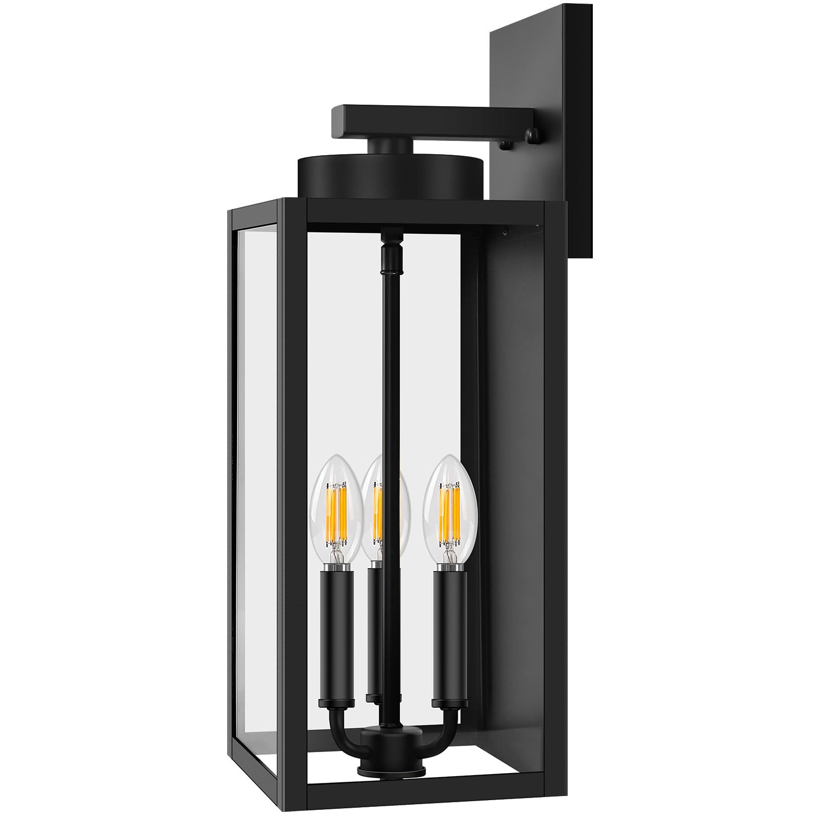 Photo 1 of BesLowe 19.6” Large Size Outdoor Wall Light Fixture, 3-Light Exterior Lighting Fixture Porch Sconce Wall Mounted, Waterproof Outdoor Wall Lantern, Outside Light for House Patio Front Door Garage