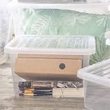 TENLITE Pack of 2 Large Storage Box with Lid 25 Litre Clear Stackable Nestable view 3