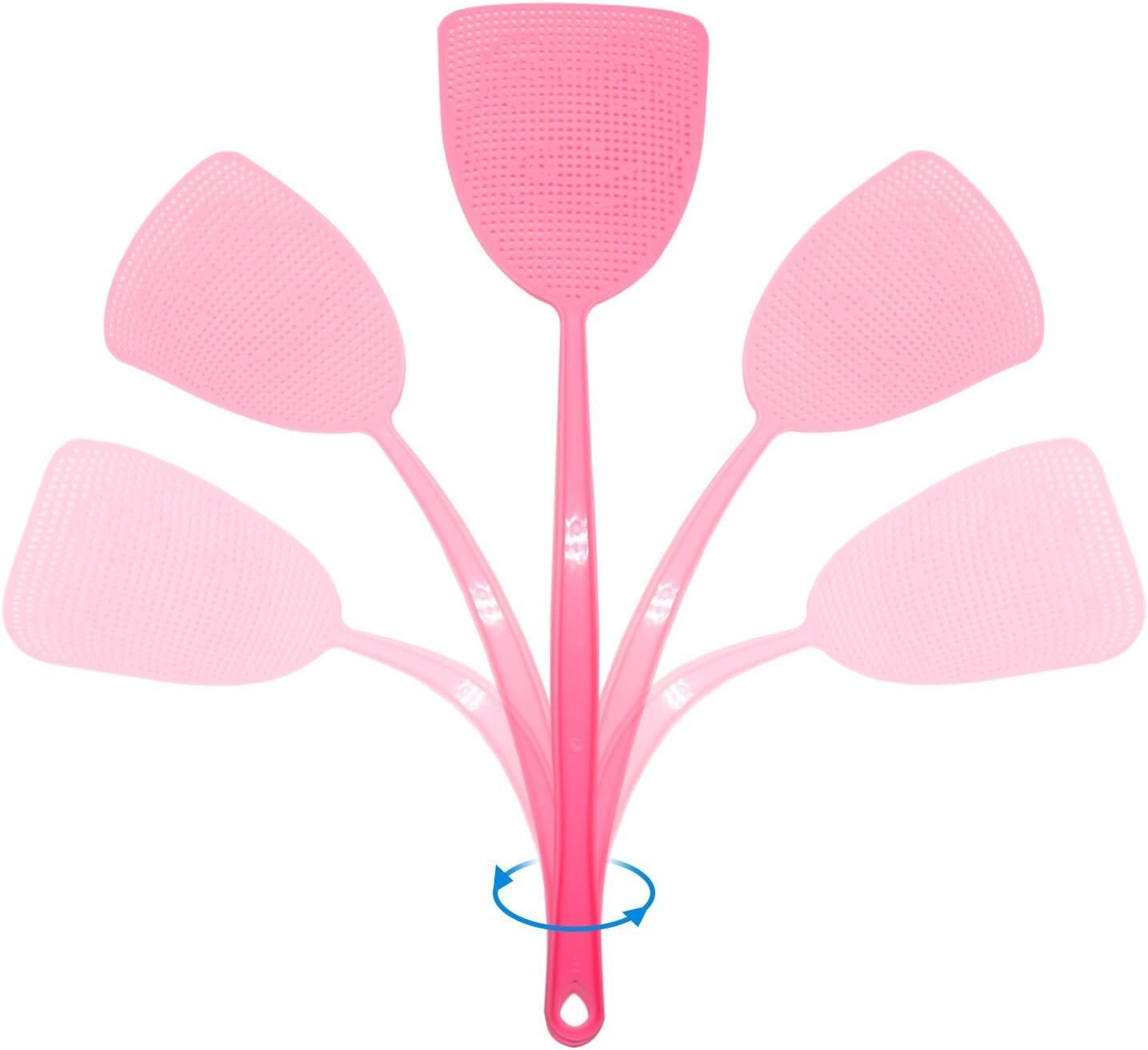 jiemei Fly Swatter, 5 Pack Manual Pest Control Colorful Plastic with 17.5'' Durable Long Handle House Wife Helper (5X): Garden & Outdoor