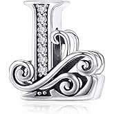 925 Sterling Silver Letter Charms for Pandora Bracelets Alphabet Initial Charms Beads Birthday Christmas Jewelry Gift for Women