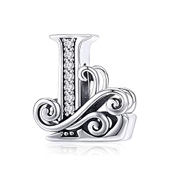 925 Sterling Silver Letter L Charms for Pandora